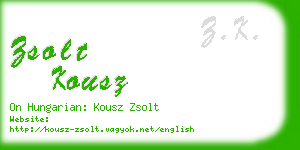 zsolt kousz business card